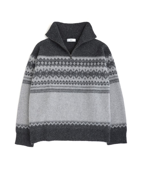 BLEME | クラシック ノルディック ハーフジップニット 【100% wool