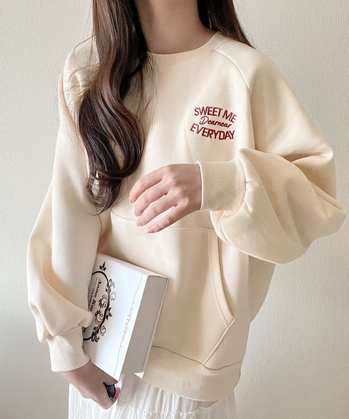 トップス nana Nanaさんコラボ ] ハート刺繍ニットトップス [C6977] - レディース