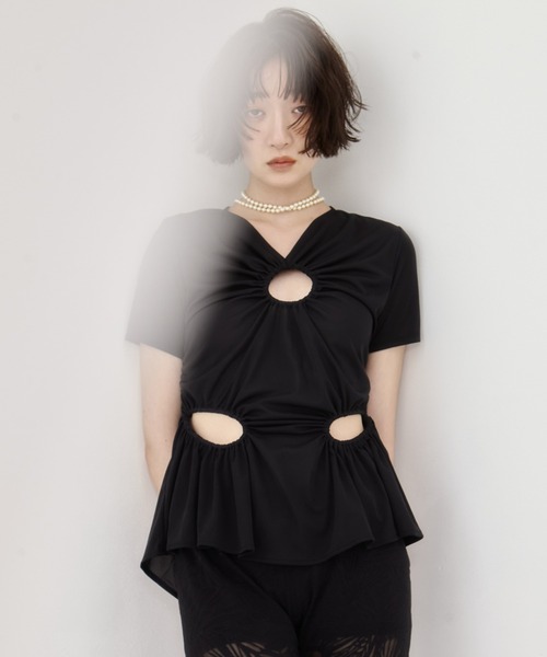 【期間限定値下げ】fetico 別注velour cut hem dress 別注VELOUR SHEER CUT HEM DRESS(1 BLACK): FETICO: WOMENS｜ STUDIOUS