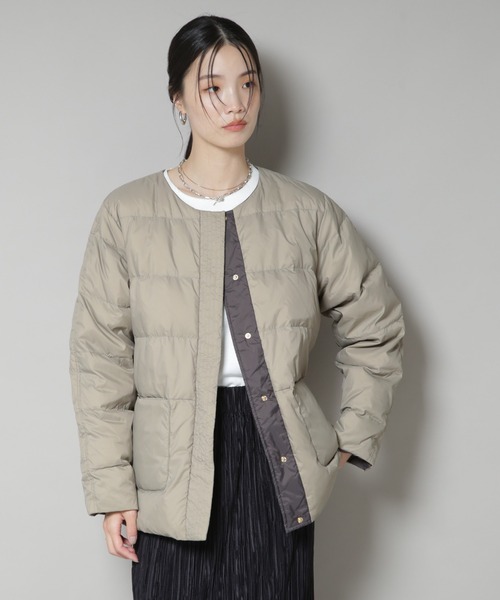 NANO UNIVERSE | 撥水加工ライトダウン リバーシブルノーカラー