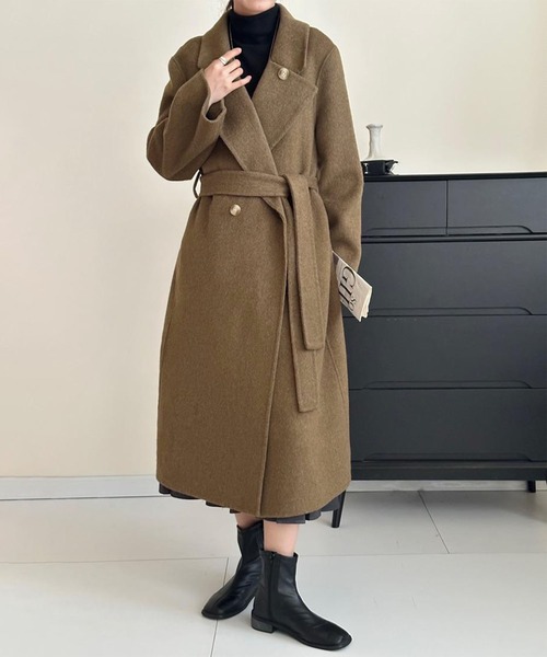 BANICO | 【BANICO】クラシックメタルバックル ウールコート - Buyee