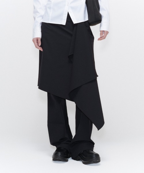 ★ MISEKI SEOUL★ Draped midi skirt pants SET CHARCOAL MSK2 MUSINSA | MISEKI SEOUL Draped chiton midi skirt pants SET