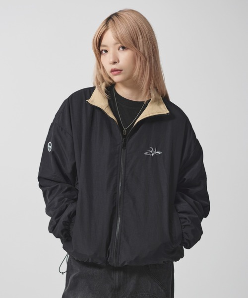 MSG ナイロン フリース リバーシブル ジャケット MSG | ナイロン フリース リバーシブルドローコードスタンドネック