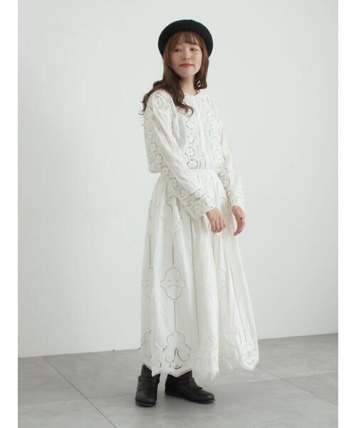 TSUHARU⋈ドビーバテンレースワンピース⋈ブルー TSUHARU BY SAMANSA