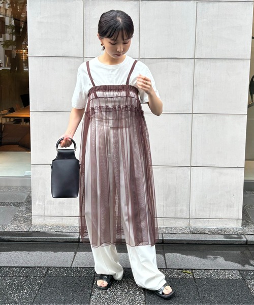 amiur ワンピース Amiur（エミレ）の「stripe sheer layered ops（ワンピース