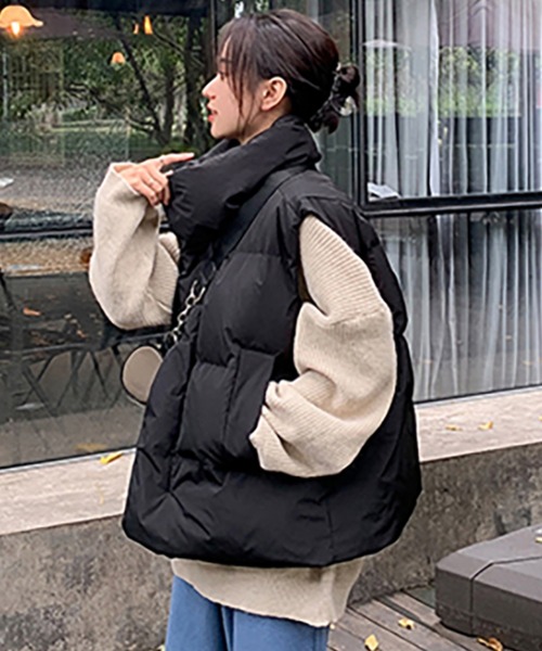 TODAYFUL 黒 ダウンベスト キルティングショートベスト