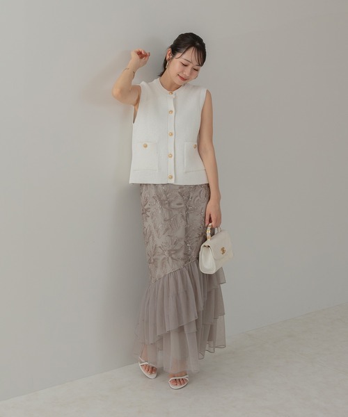 LEJA | 【LEJA】フラワースパンコールチュールフリルスリーブIライン