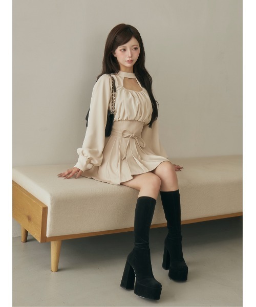 DARICH | ドッキングコルセットプリーツミニワンピース - Buyee, an