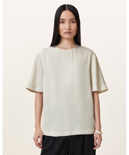 tシャツ AMELIE SATIN RELAXED FIT T-SHIRT | AMELIE サテン リラックス フィット Tシャツ レディース ALLSAINTS | AMELIE SATIN RELAXED FIT T-SHIRT | AMELIE サテン