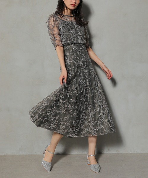 WILLFULLY オケージョンドレス ブラウン ベージュ 結婚式 お呼ばれ L