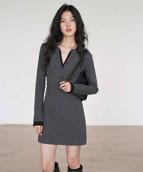 EIGHTHMONTH | レイヤードヘンリーネックトップス EM25a035