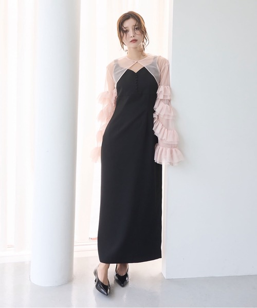 EIMY ISTOIRE | ラッフルスリーブチュールボレロSETキャミドレス