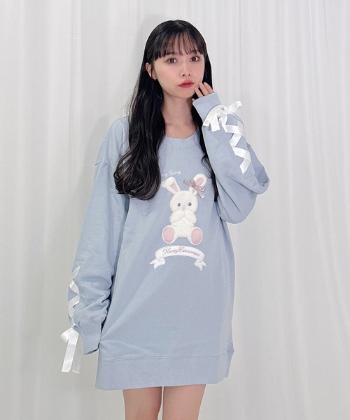 Honey Cinnamon ビスチェ ワンピース ハニシナ サックス 配色ビスチェドッキングトップス – BUNNY APARTMENT