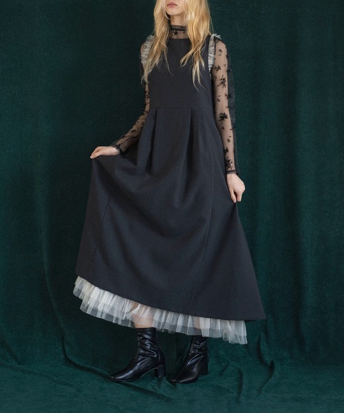 WILLFULLY | nosleeve hem tiered tulle kersey OP - Buyee, an Online