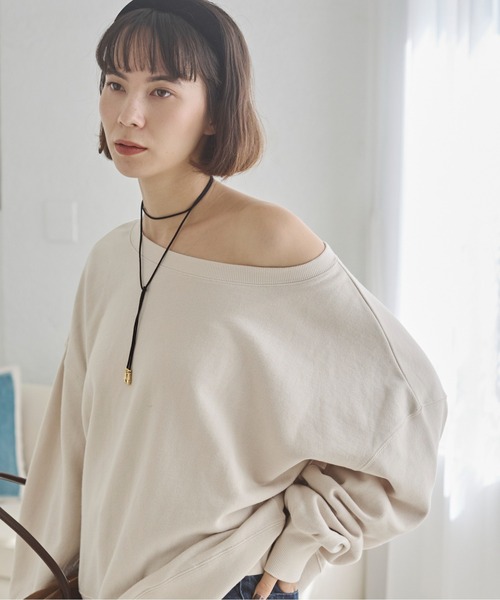 【新品】裏毛オフショルオーバーサイズトップス 新品】裏毛オフショルオーバーサイズトップス