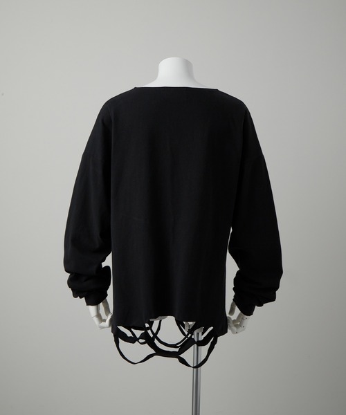 GRANCY | 【GRANCY】LinestoneDesign Graphic Damage LongTee / ライン
