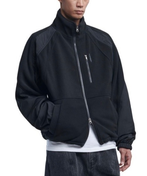 【NOMANUAL】T.S FLEECE JACKET★韓国人気★追跡付 T.S FLEECE JACKET - BLACK - nomanual
