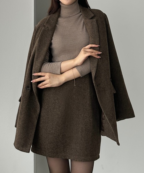 【 OLUN 】 ルーズベーシックモールジャケット BROWN/S OLUN ジャケット テーラードジャケット Loose basic mall jacket