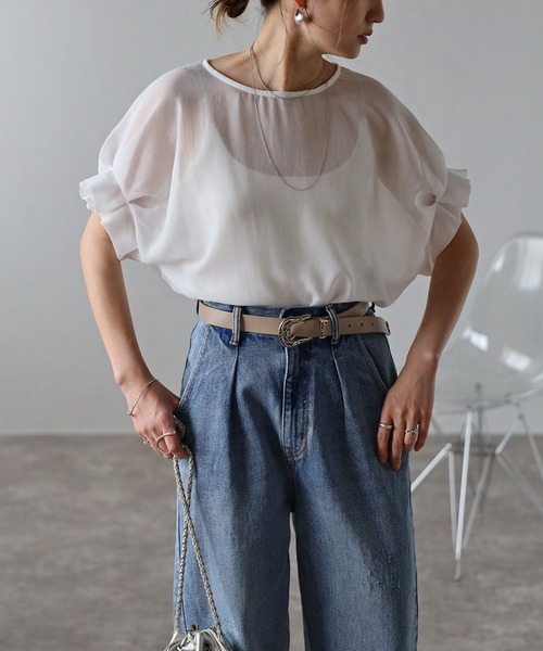トップス Bonjour セール】袖3WAYシアートップス（Tシャツ/カットソー）｜Bonjour