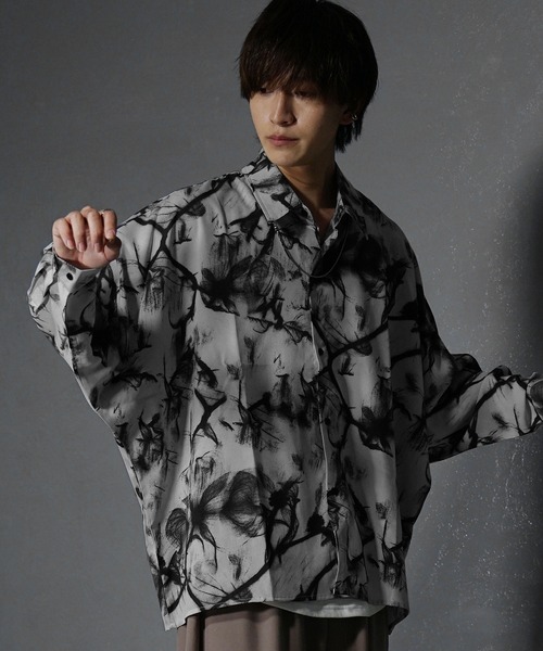 総花柄シャツ 刺繍花柄シャツ シャツ レディース トップス 長袖 綿100・再再販