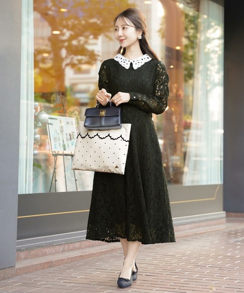 LE REVE VANILLER | スカラップ刺繍 キルティング ロング丈 コート le