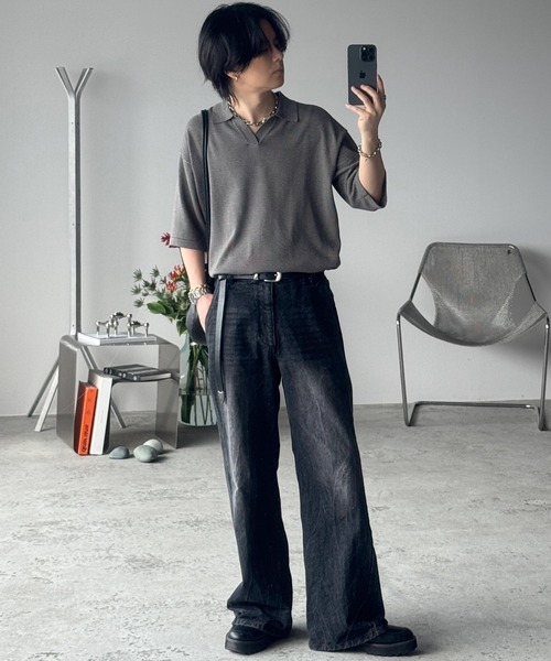 WYM LIDNM | PIN BORDER KNIT POLO - Buyee, an Online Proxy