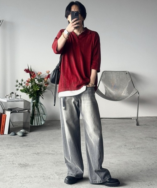 WYM LIDNM | PIN BORDER KNIT POLO - Buyee, an Online Proxy