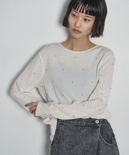 トップス yU__a ダイヤパターンニットトップス – BUNNY APARTMENT