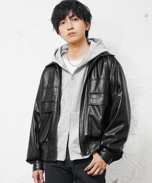 MINORITY | 【MinoriTY】シンセティックレザービッグブルゾン ショート