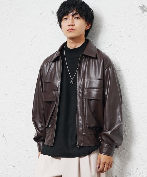 MINORITY | 【MinoriTY】シンセティックレザービッグブルゾン ショート