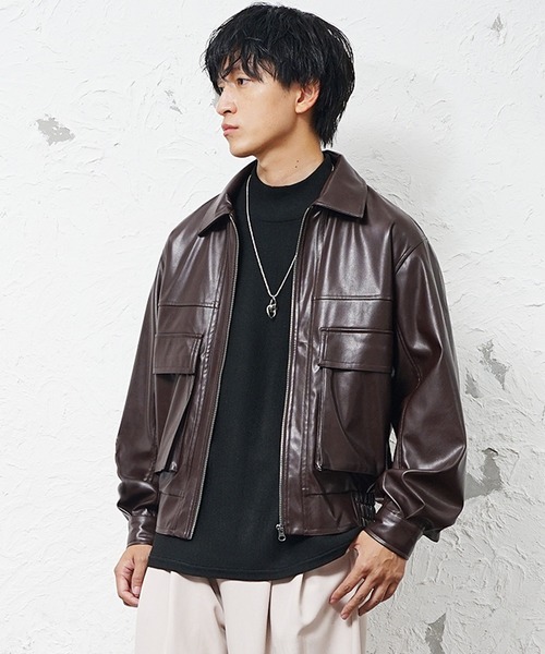 MINORITY | 【MinoriTY】シンセティックレザービッグブルゾン ショート
