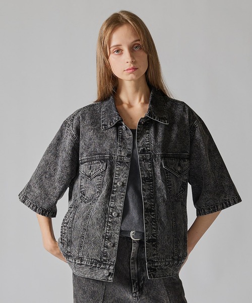 CLEL | 【CLEL】Light Oz Denim Trucker Short Sleeve Shirt/ライト