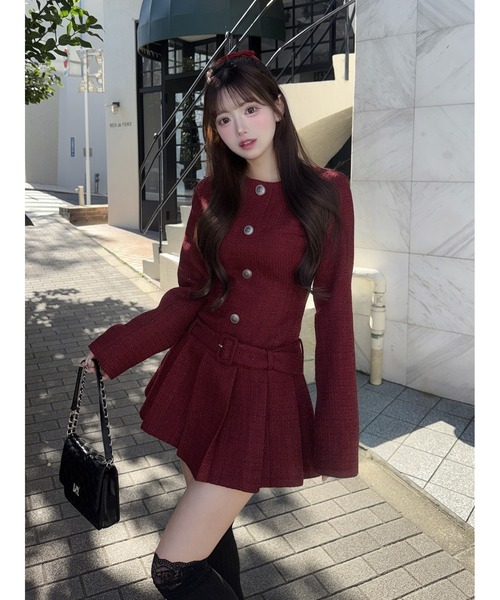 DARICH | ボックスプリーツツイードミニワンピース - Buyee, an Online