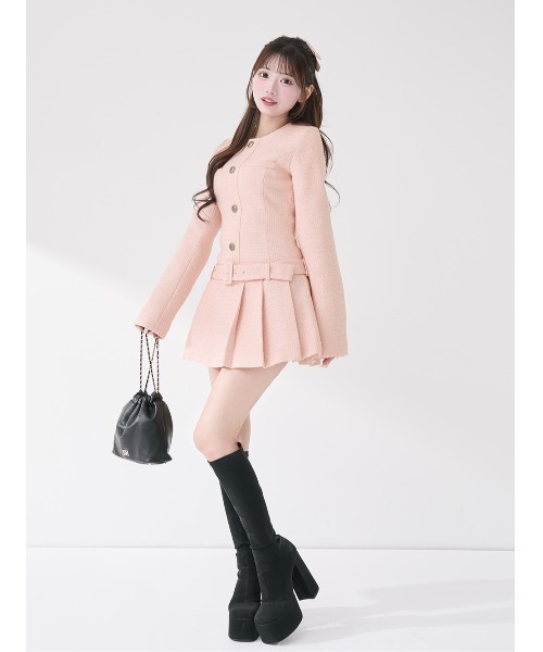 DARICH | ボックスプリーツツイードミニワンピース - Buyee, an Online