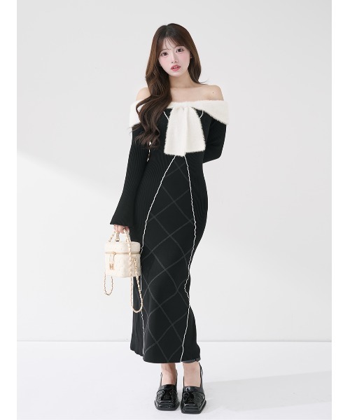 K.T KIYOKO TAKASE | コスミカルウォーム両面起毛 タックシャツドレス