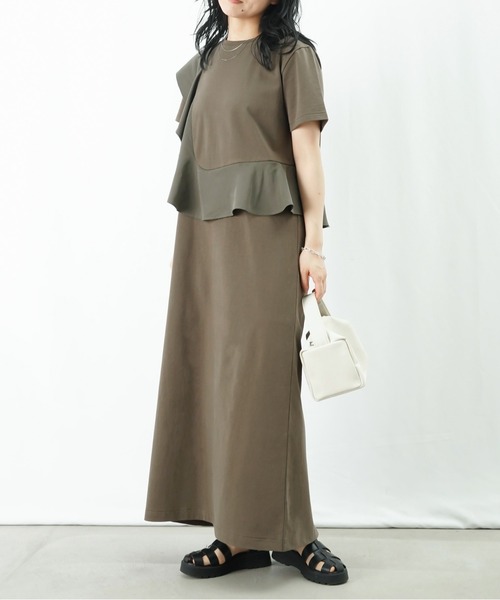 定価¥13,200 LUCA/LADY LUCK LUCA フリルワンピース LADY LUCK LUCA ワンピース LC/LLL 袖フリルテープワンピース