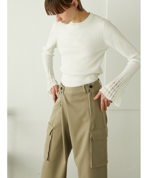 LA PEAU DE GEM】 スムースニットパンツ