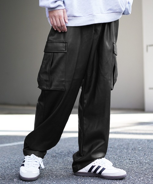 GRANCY】ファーポケットデザインハーフデニムカーゴパンツ