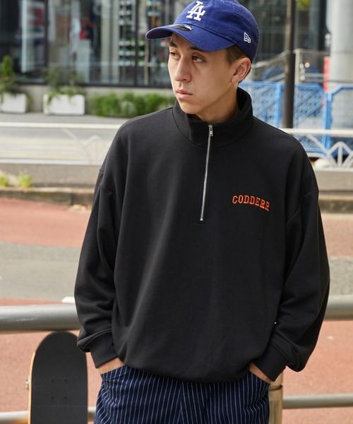MONO-MART | 【CODDERR】ハーフジップ ロゴ刺繍 裏毛 ビッグシルエット