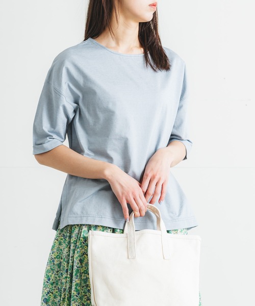 MOONJULE レザーメッシュバッグ QUADRO | コットンリネンフロート5分袖