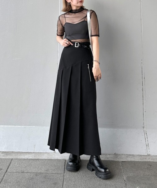 JIASECOND. | 【jiasecond.】アシメプリーツロングタイトスカート