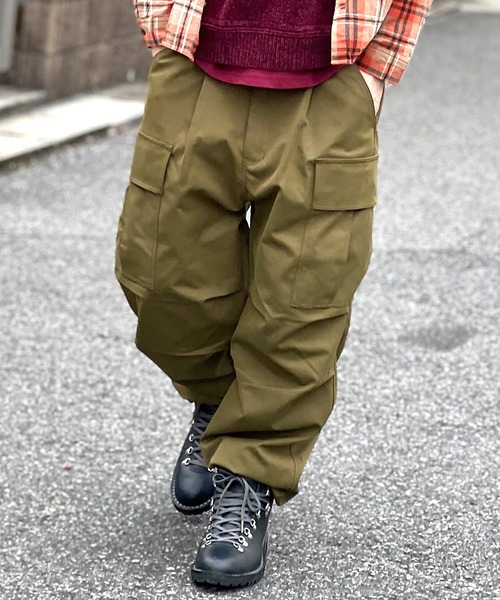 GRANCY】ジップデザイン カーゴパンツ M カーキ GRANCY ジップ