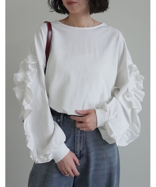 smyeon フリルコットンブラウス