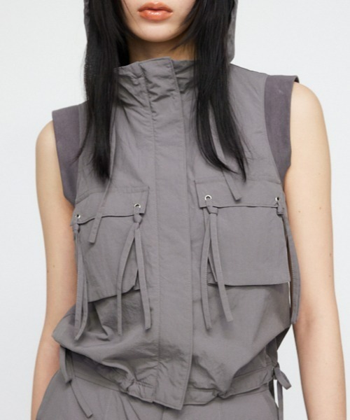 LAGUAGEM HOODIE POCKET ベスト LAGUA GEM | POCKET HOODIE デニムベスト (シャツ・ブラウス