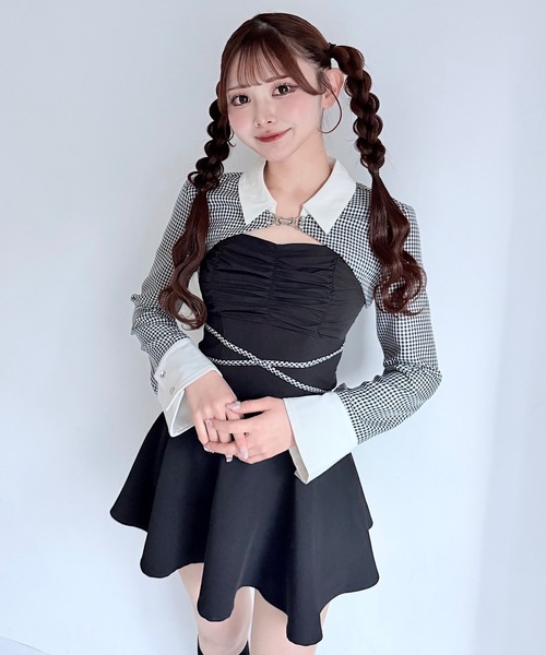 NOMAE ショートブラウスレイヤードワンピース NOMAE | ショートブラウスレイヤードワンピース - Buyee, an Online