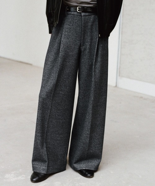 WYM LIDNM | DOUBLE-FACED DEEP TUCK BAGGY SLACKS - Buyee, an Online