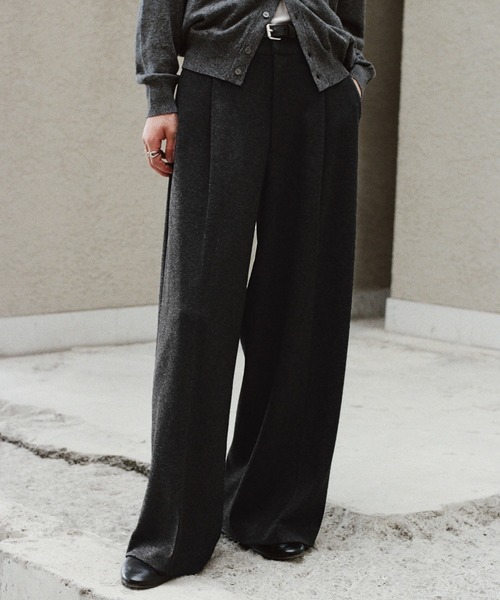 WYM LIDNM | DOUBLE-FACED DEEP TUCK BAGGY SLACKS - Buyee, an Online