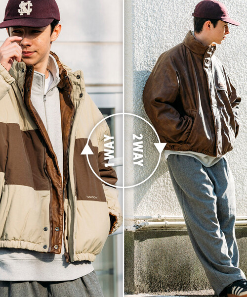 NAUTICA | NAUTICA/ノーティカ レザレッド ナイロン リバーシブル