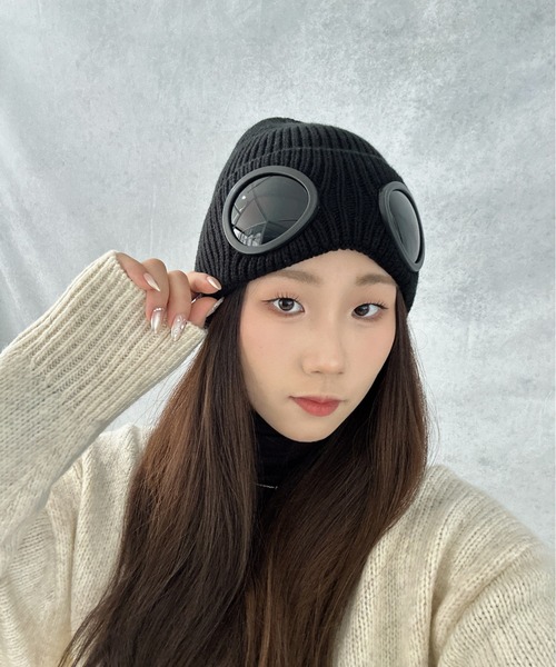 BURNER | 【OKUOKU 0909】サングラス風 デザイン ニット帽 oku-bosi