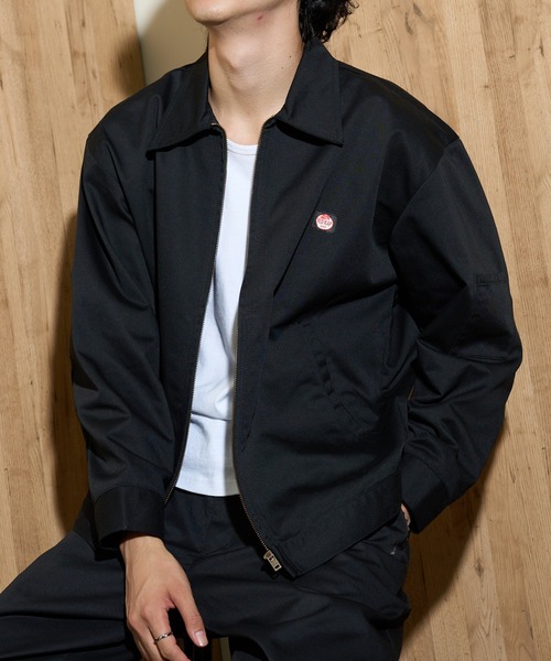 Rロゴ刺繍 ブラックジャケット フルジップ RED KAP | 【RED KAP】限定商品 JT22別注 TWILL ZIP WORK JACKET